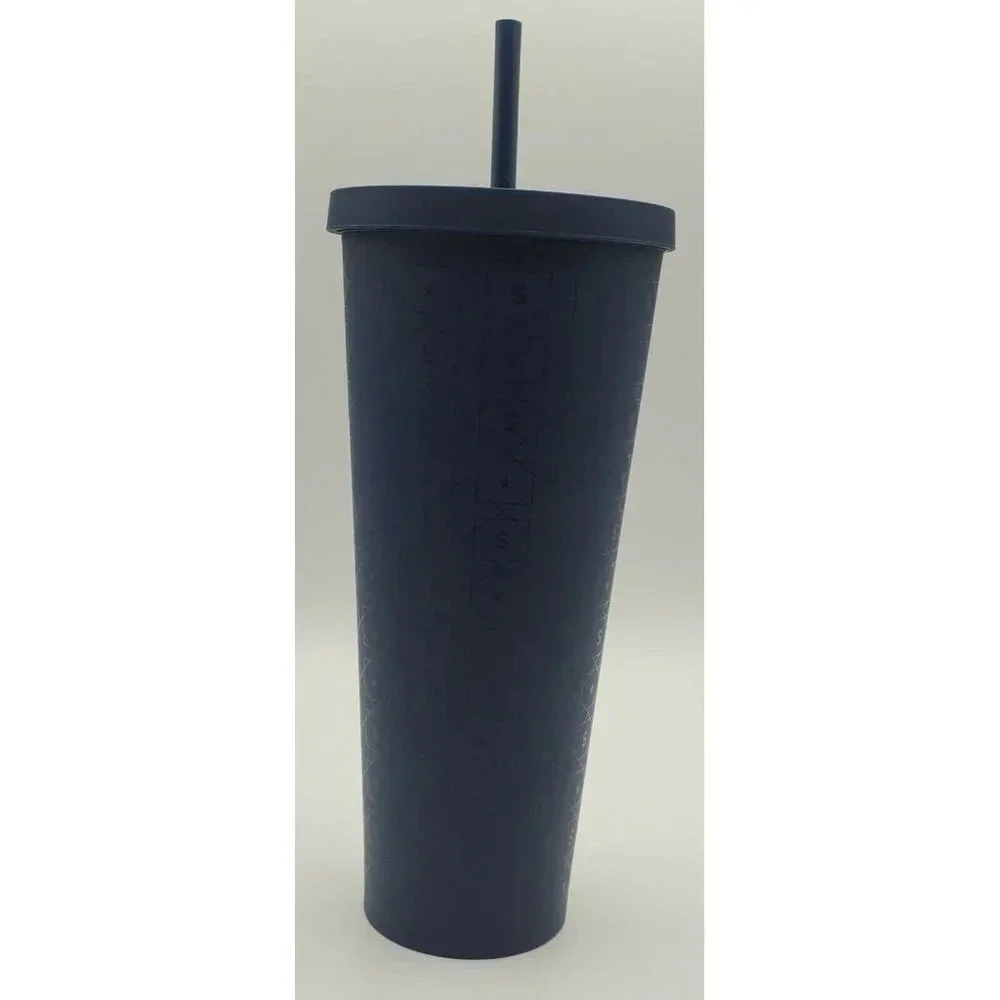 STARBUCKS Matte Navy Blue S and Star Pattern LOGO - Picture 3 of 10